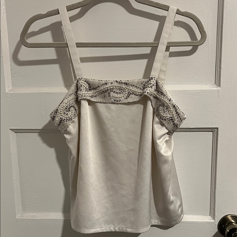 Nolan Miller Elegant Cream Beaded Camisole